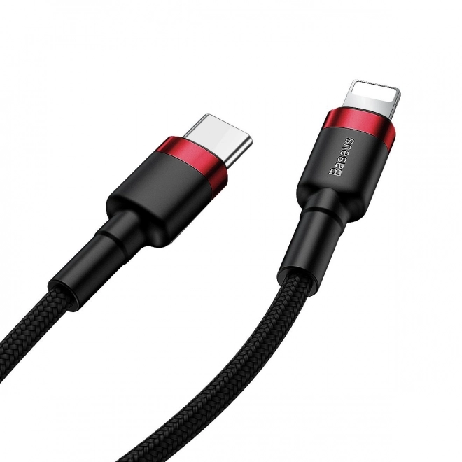 Câble Baseus Cafule USB-C vers Lightning 18W rouge-noir