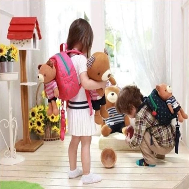 Sac à dos enfant avec laisse de sécurité ourson - bleu foncé