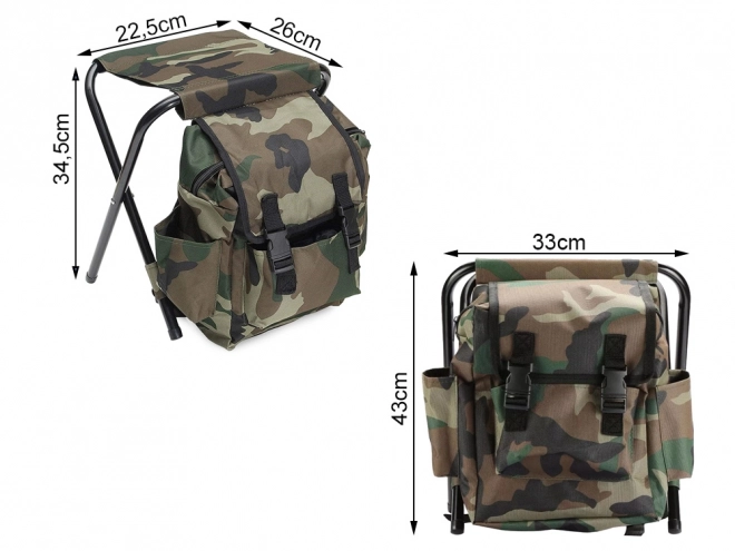 Chaise de pêche avec sac à dos pliable 3 en 1