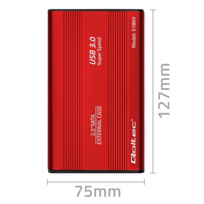 Boîtier externe pour disques 2.5" HDD/SSD SATA3, USB 3.0, rouge