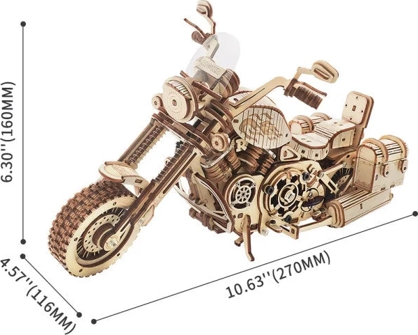 Moto Cruiser LK504 - Maquette en bois 3D