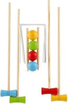 Éléments en bois multicolores