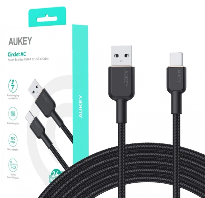 Câble USB-C vers USB-A en nylon AUKEY 1.8m