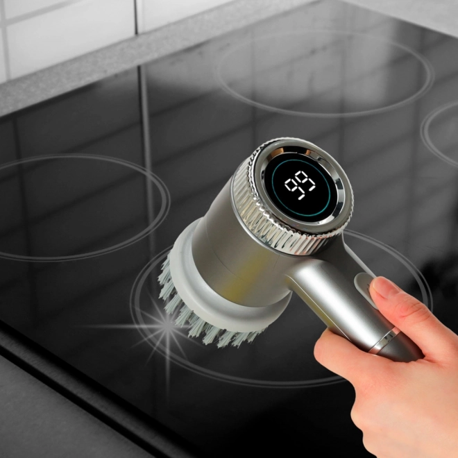 Brosse électrique de nettoyage 5 en 1 avec LED pour salles de bain et sols