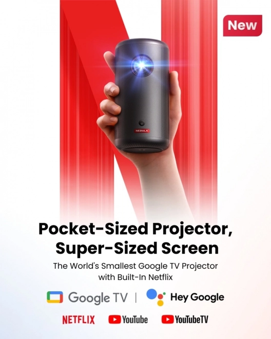 Projecteur portable Nebula Capsule 3 avec Full HD et Google TV