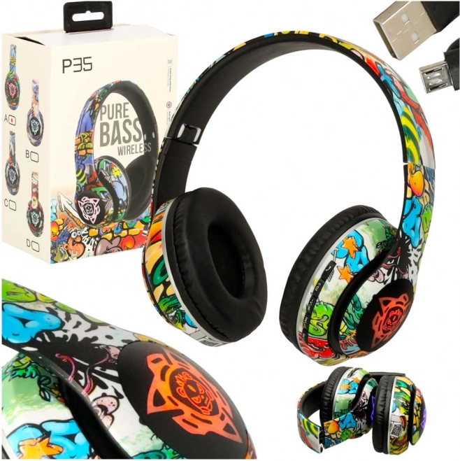 Casque sans fil avec Bluetooth et rétroéclairage RVB