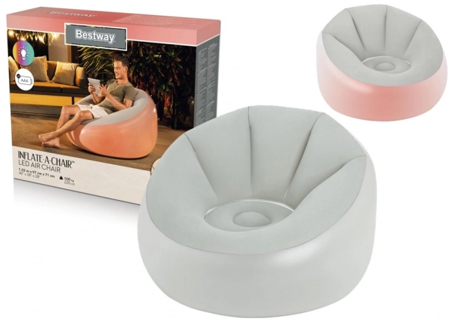 Fauteuil gonflable illuminé 102 x 97 x 71 cm Bestway 75086