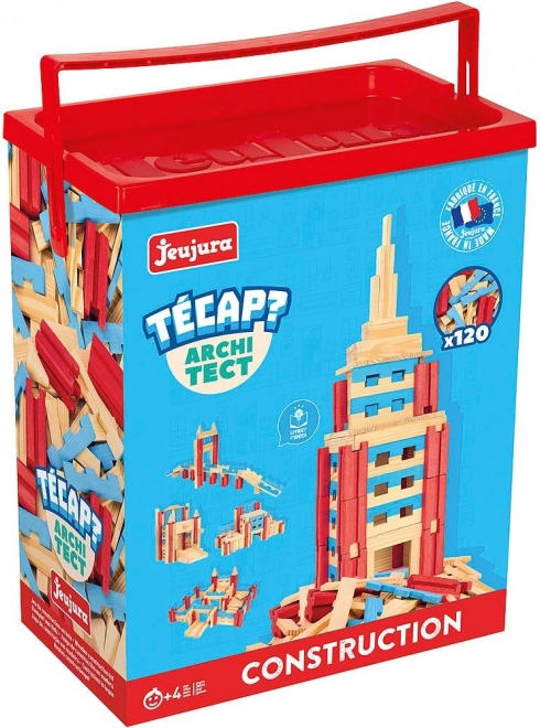 Jeujura Jeu de construction en bois Técap Architect 120 pièces