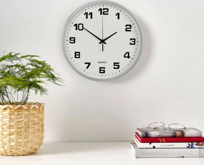 Grande horloge murale silencieuse 25 cm ronde