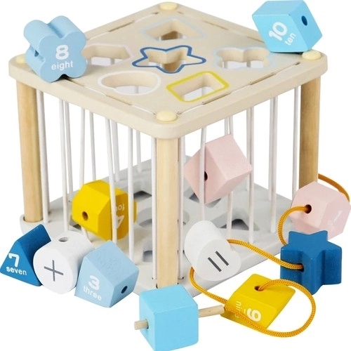 Cube de tri sensoriel en bois