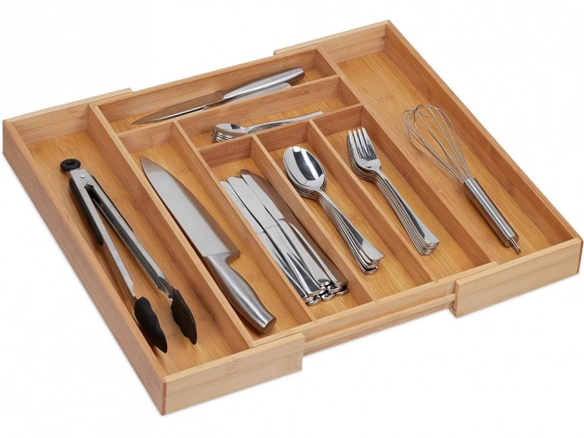 Insert pour tiroir Organisateur de couverts de cuisine en bambou 8 compartiments xl