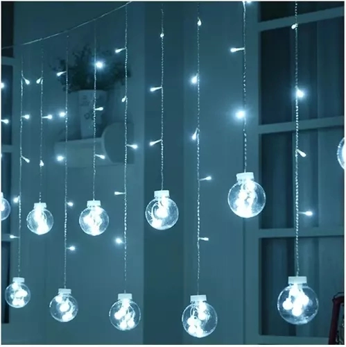 Rideau lumineux 108LED USB - blanc froid KŚ19770