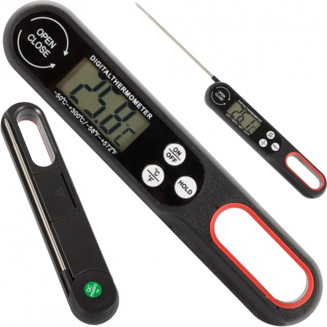 Thermomètre de cuisine pliable LCD pour viande et vin