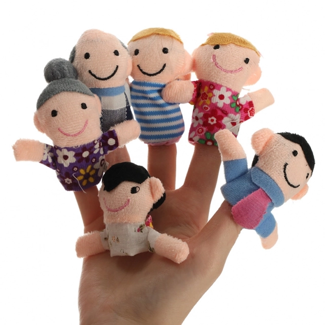 Gants de marionnettes en tissu familial - ensemble de 6 pièces