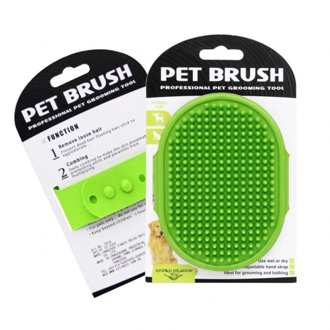 Brosse de massage pour chiens - vert