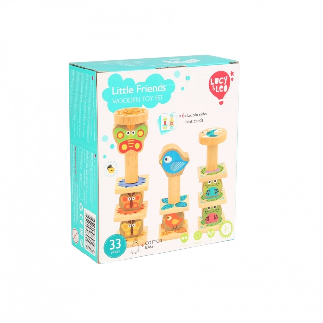 Lucy & Leo Petits amis - jeu d'équilibre en bois avec modèles 33 pièces