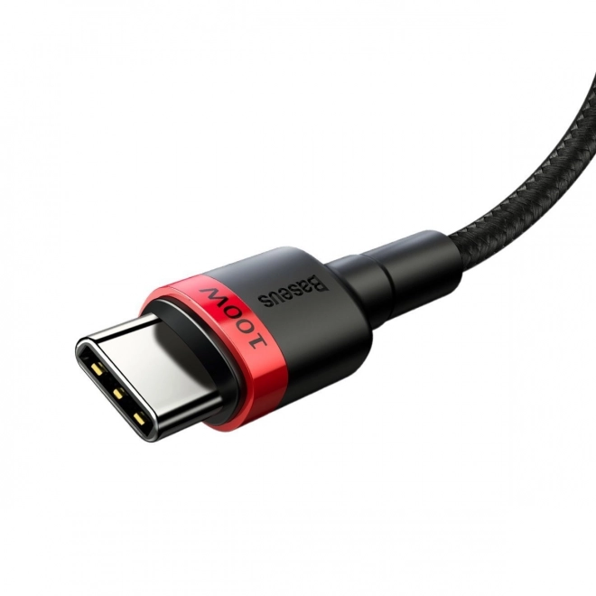 Câble USB-C pour charge rapide Baseus Cafule 100W rouge noir