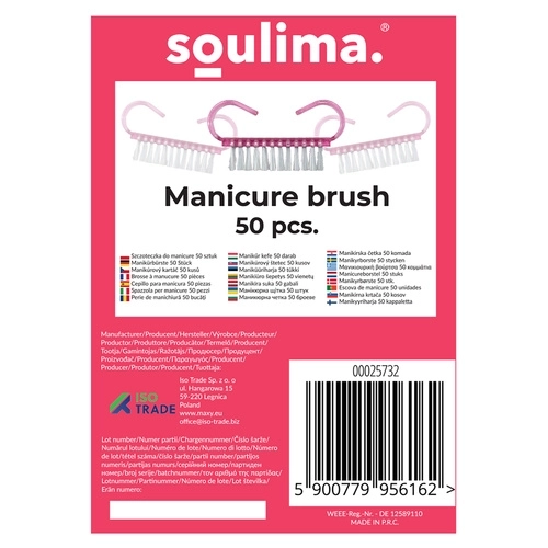 Ensemble de 50 brosses à ongles roses Soulima