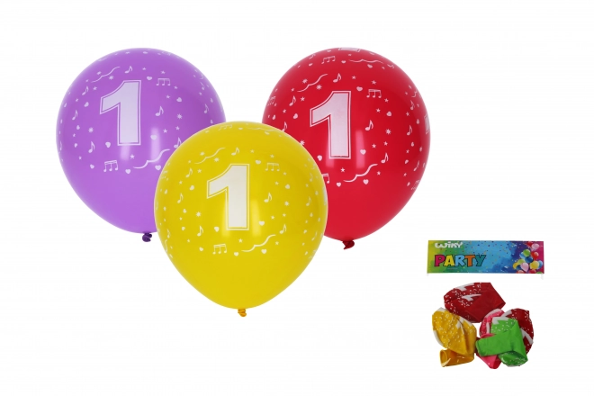 Ballon gonflable avec chiffre 1 30 cm - ensemble de 5 pièces