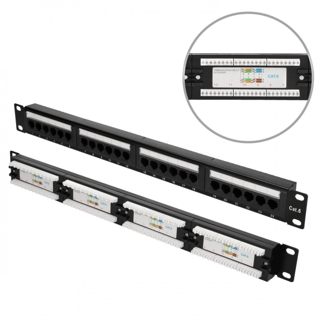 Panneau de brassage 24 ports Cat6 UTP V2
