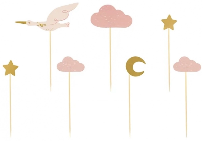 Décorations pour cupcakes – cigogne