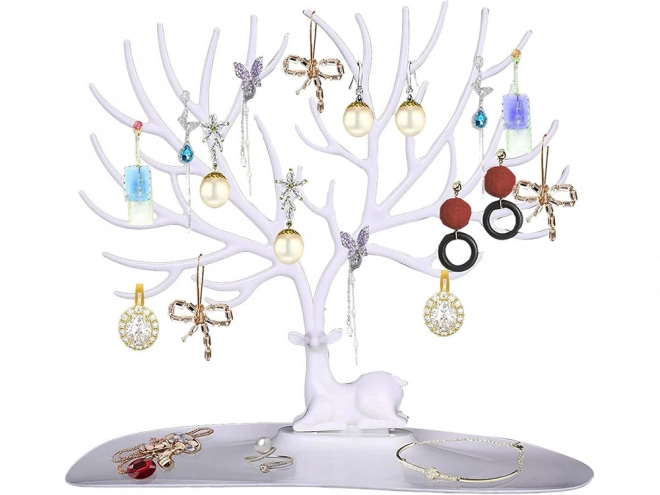 Support à bijoux en forme d'arbre avec espace de rangement