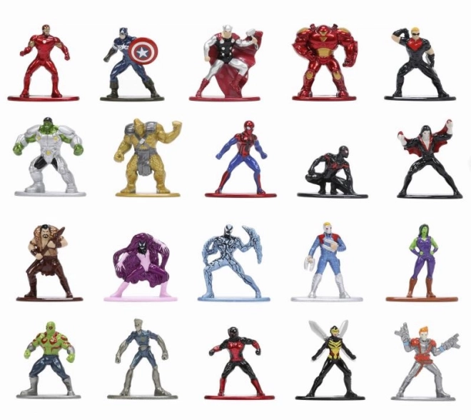 Figurines de collection Nano en métal de Marvel 20 pièces