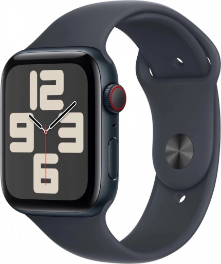 Apple Watch SE GPS + Cellular 44 mm aluminium Minuit avec bracelet sport S/M