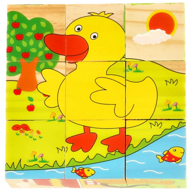 Puzzle éducatif en bois ferme