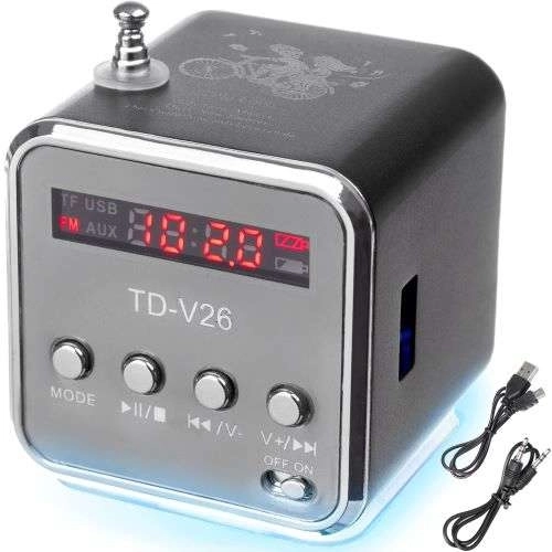 Haut-parleur Bluetooth portable avec radio et écran LCD TD-V26