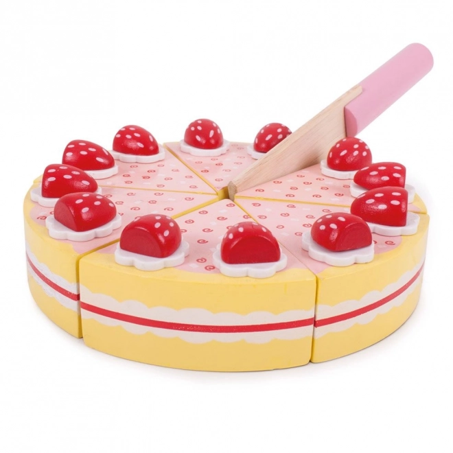 Bigjigs Toys Gâteau en bois à découper avec fraises