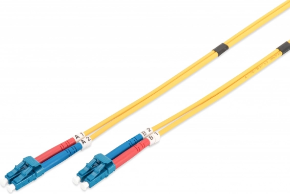 Cordon FO monomode 09/125 OS2 LC-LC duplex 2 m jaune