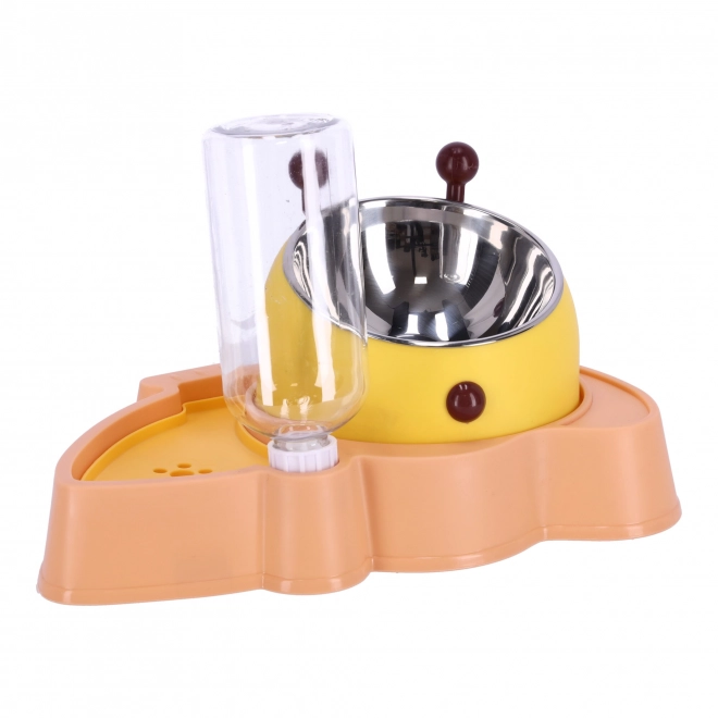 Bols avec distributeur automatique d'eau pour chiens et chats 2 en 1 - rose