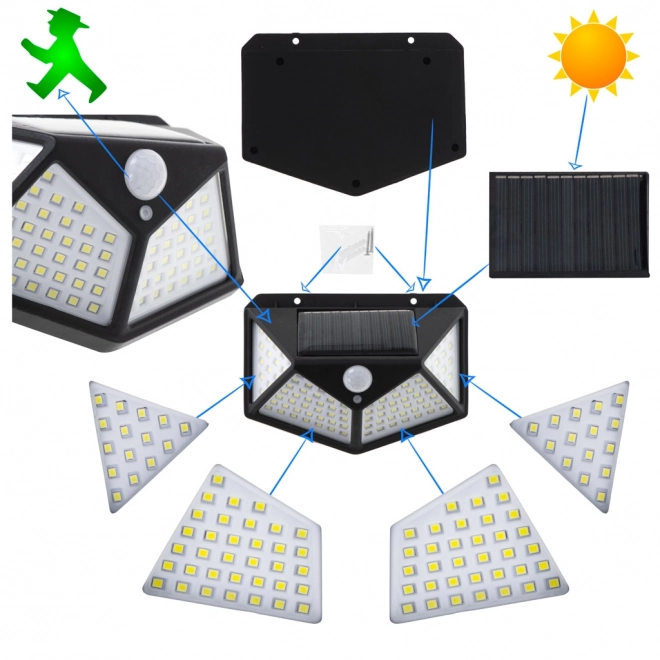 Lampe LED solaire avec capteur de mouvement et gradation
