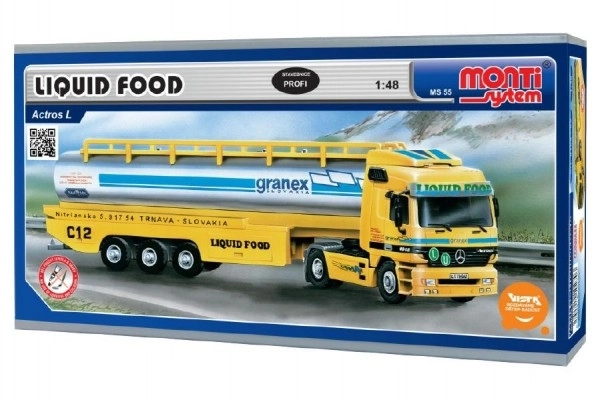 Ensemble de construction Monti System MS 55 Liguid Food Actros L-MB 1:48 dans une boîte 31,5x16,5x8cm