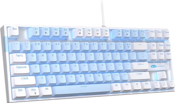 MageGee MK-STAR clavier de jeu mécanique blanc et bleu