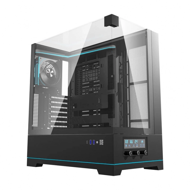 Boîtier d'ordinateur Darkflash DY450 PRO avec ventilateur noir