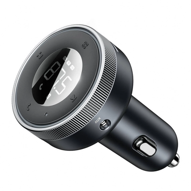 Baseus Enjoy Chargeur sans fil MP3 pour voiture, Bluetooth 5.0, microSD, AUX (noir)