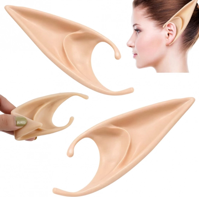Oreilles d’elfe en silicone pour cosplay et Halloween, taille universelle