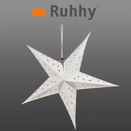 Étoile en papier LED lumineuse 50 cm