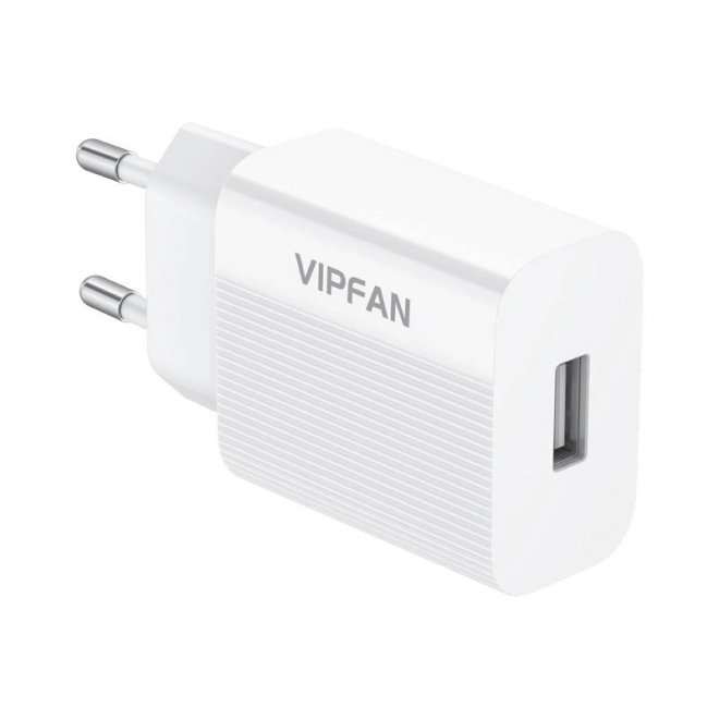 Chargeur mural VFAN E01, 1x USB, 2,4 A (blanc)