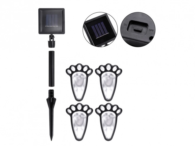 Lampes solaires de jardin avec empreintes LED 4 pcs