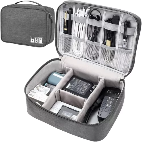 Organisateur de voyage pour câbles et chargeurs avec poignée