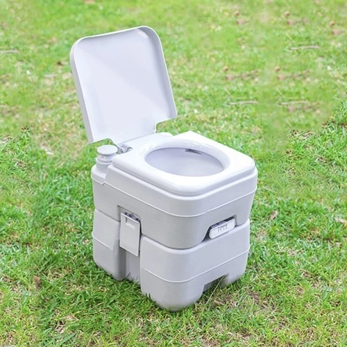 Trizand 24498 Toilette de camping portable 20 + 12 l, grise