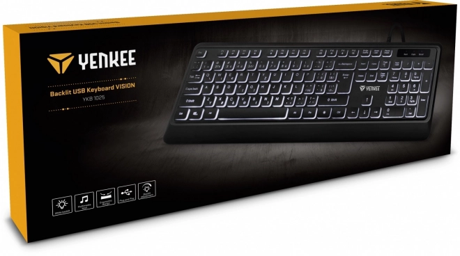 Clavier USB rétroéclairé silencieux avec touches à profil bas