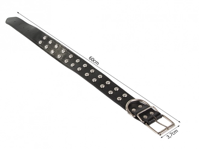 Collier ajustable pour chiens en cuir écologique avec clous métalliques