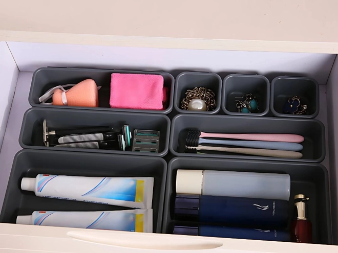 Ensemble d'organisateurs en plastique pour tiroirs 8 pcs