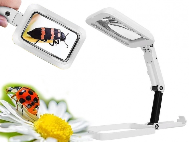 Grande loupe pliante de bijoutier avec 18 LED