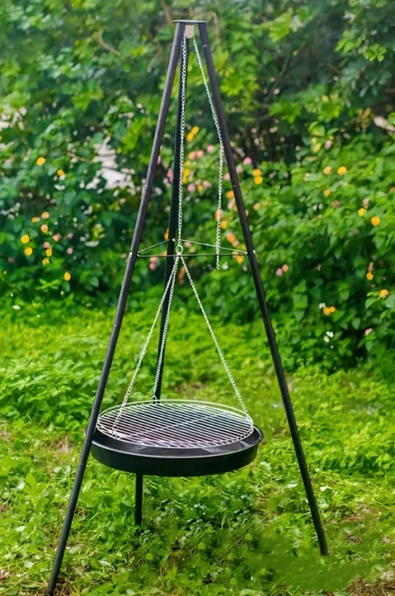 Gril de jardin Gril de cheminée de jardin avec grille sur trépied