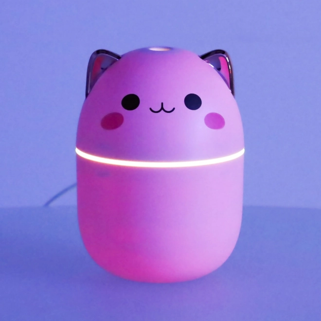 Humidificateur d'air rose et diffuseur d'huiles en forme de chat